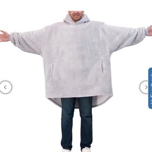 Oversized Cozy Wearable Hoodie - Light Gray